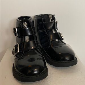 Black Buckle Ankle Boots